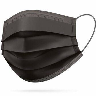 Mondmasker zwart - 5 stuks - wegwerp