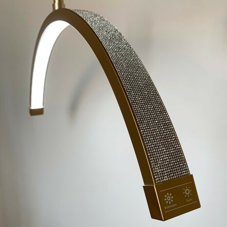 Half Moon Light mat goud met strass - staande LED lamp 
