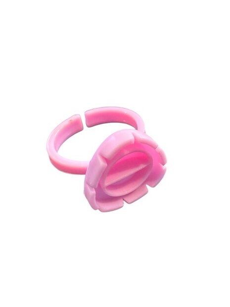 Lijmring met gleufjes, roze, 10 stuks
