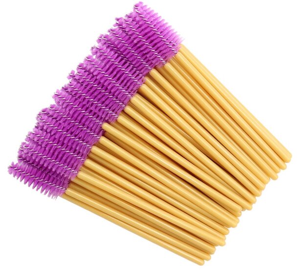 Paars/gouden wimperborsteltjes