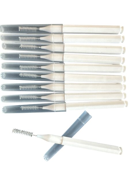 Micro wenkbrauw/wimper borsteltjes 10 stuks
