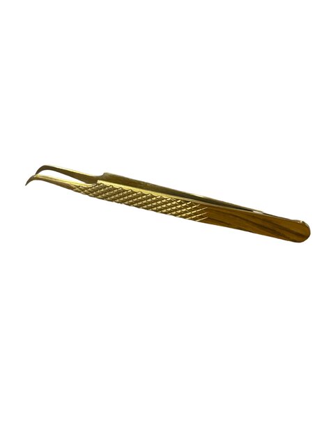 Goudkleurige gebogen pincet - golden curved tweezers